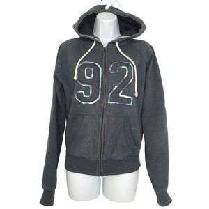 Baby Lace Hooded Jacket Youth Sz L Bluish Gray 92 Numbered Zipper Front